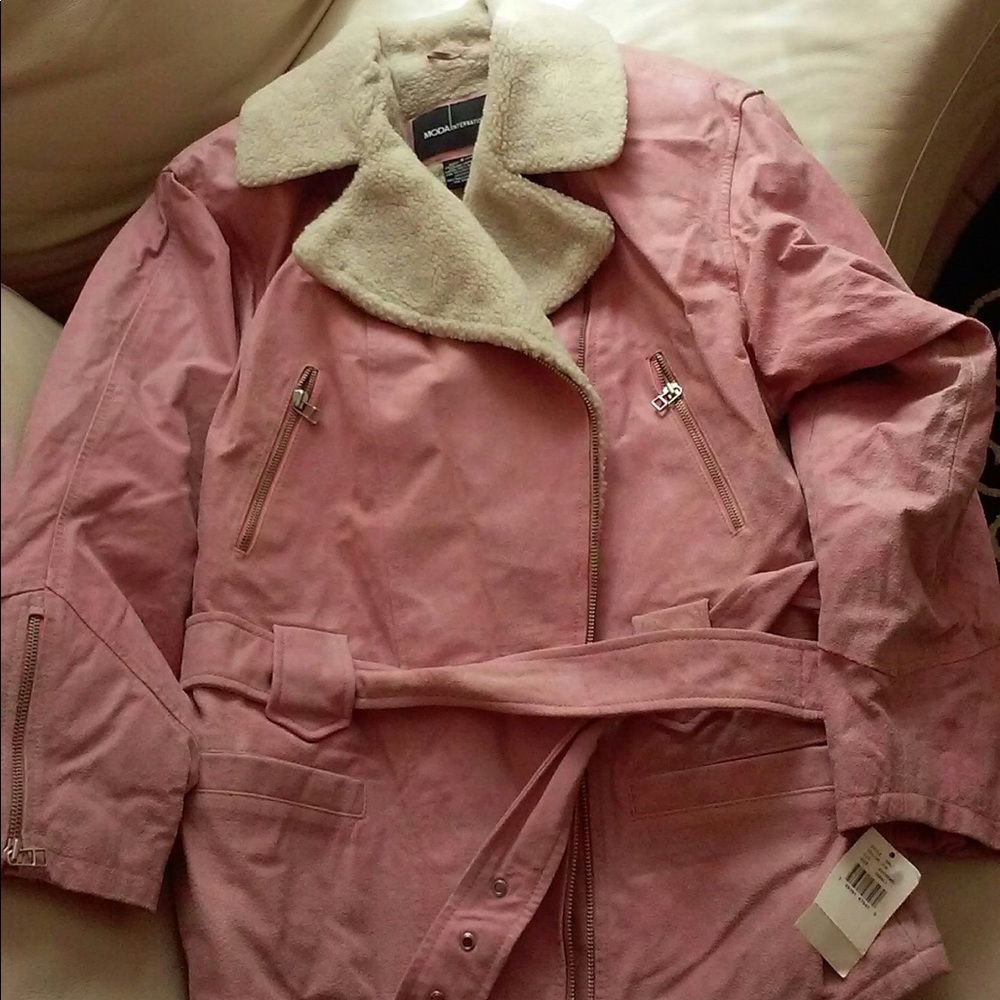 Real genuine leather moto jacket